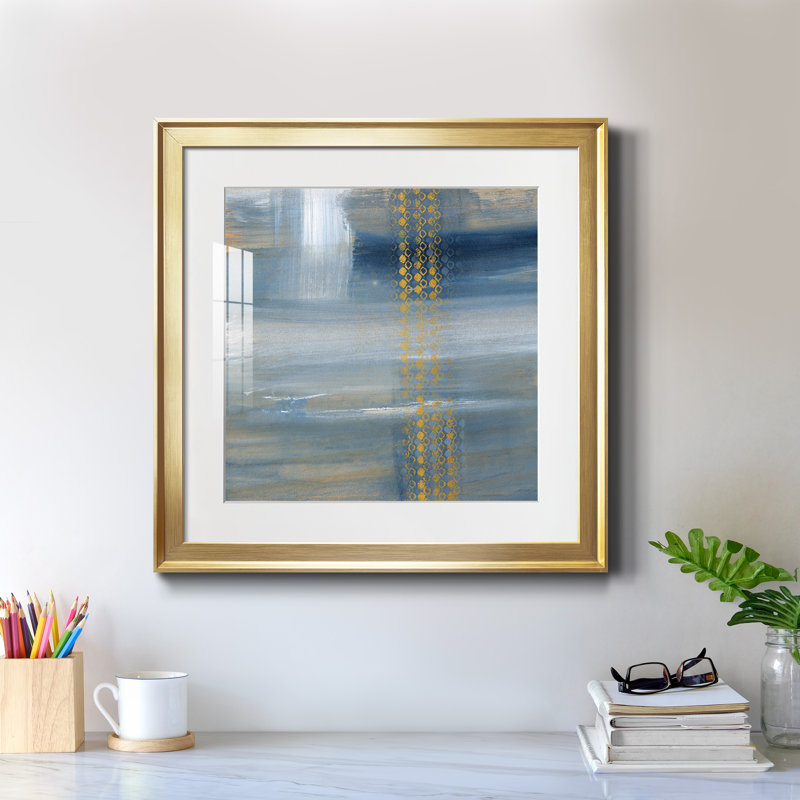 Touching the Sky II - Peinture encadrée, Cadre doré, H 17,5 po x l 17,5 po x P 1,5 po
