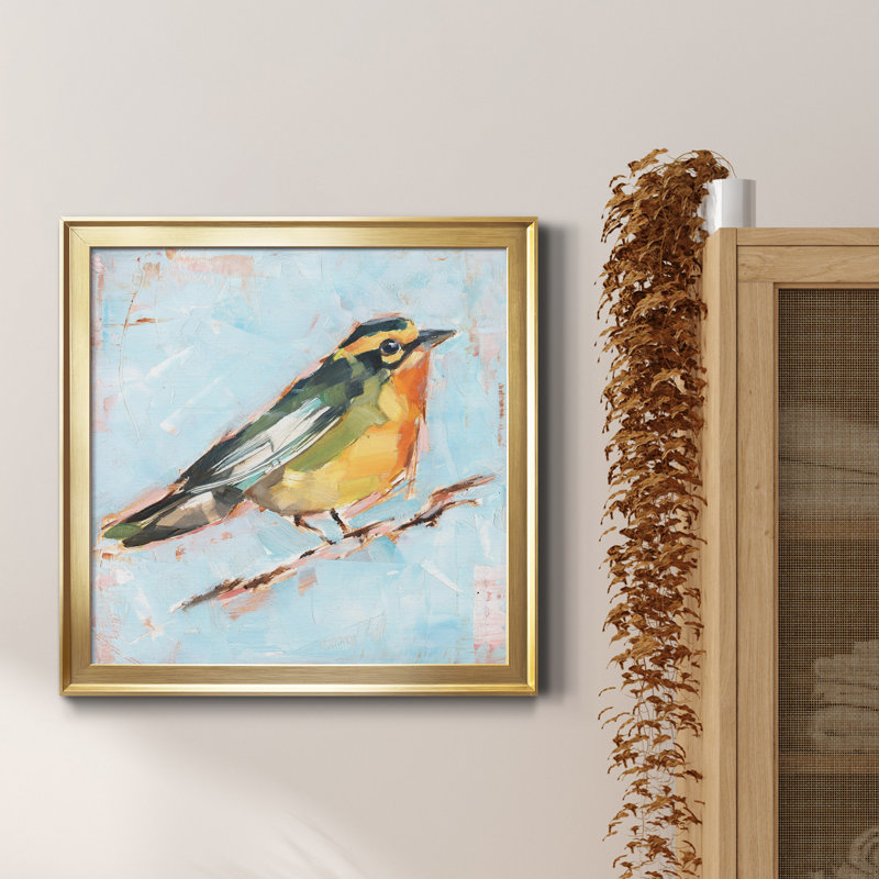 Variété d'oiseaux IV - reproduction de cadre photo sur toile, Cadre doré, H 17,5 po x l 17,5 po x P 1,5 po