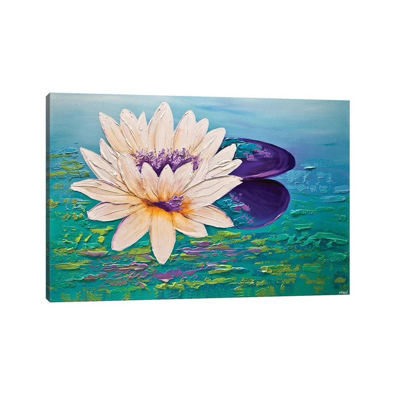 Lotus 1 Piece Wrapped Canvas Painting, 20.32cm H x 30.48cm W x 1.91cm D