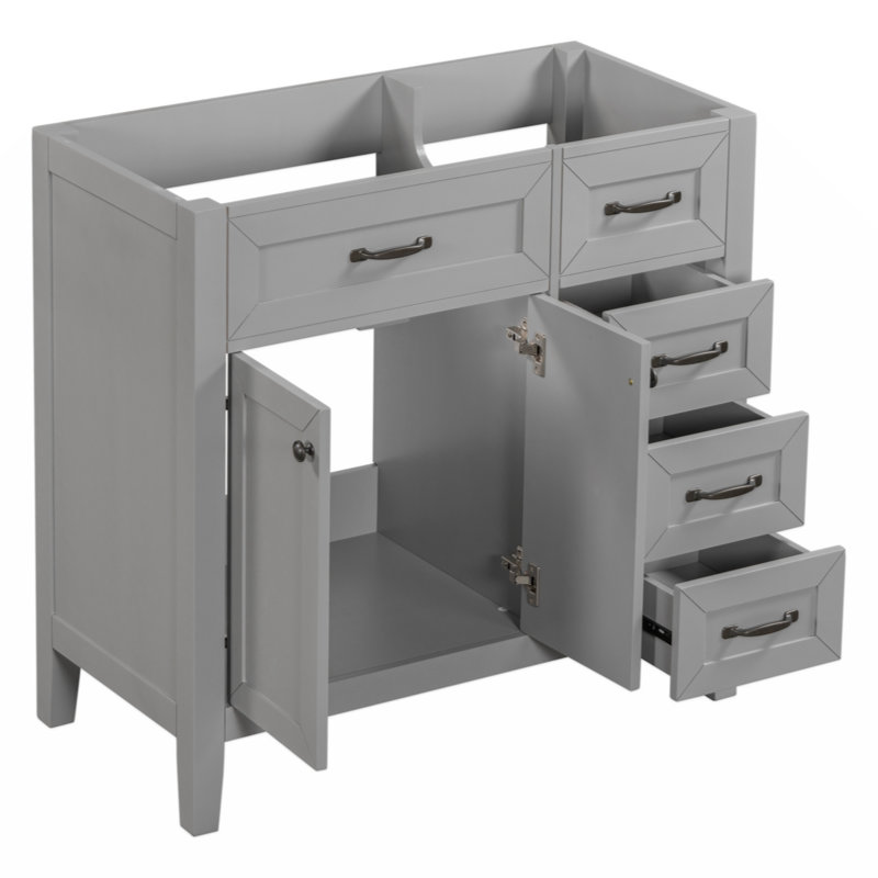 Base de meuble-lavabo simple 35,5 po seulement, Gris