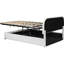 Lit double à rangement hydraulique avec surface en molleton blanc lisse revêtue de tissu efficace-1195798275