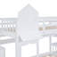 Lit superposé simple au-dessus d'un lit simple de style château avec 2 tiroirs, 3 tablettes et glissière - idéal pour le jeu créatif et le rangement