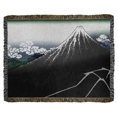 Jeté en coton katsushika hokusai, lightning sous le sommet