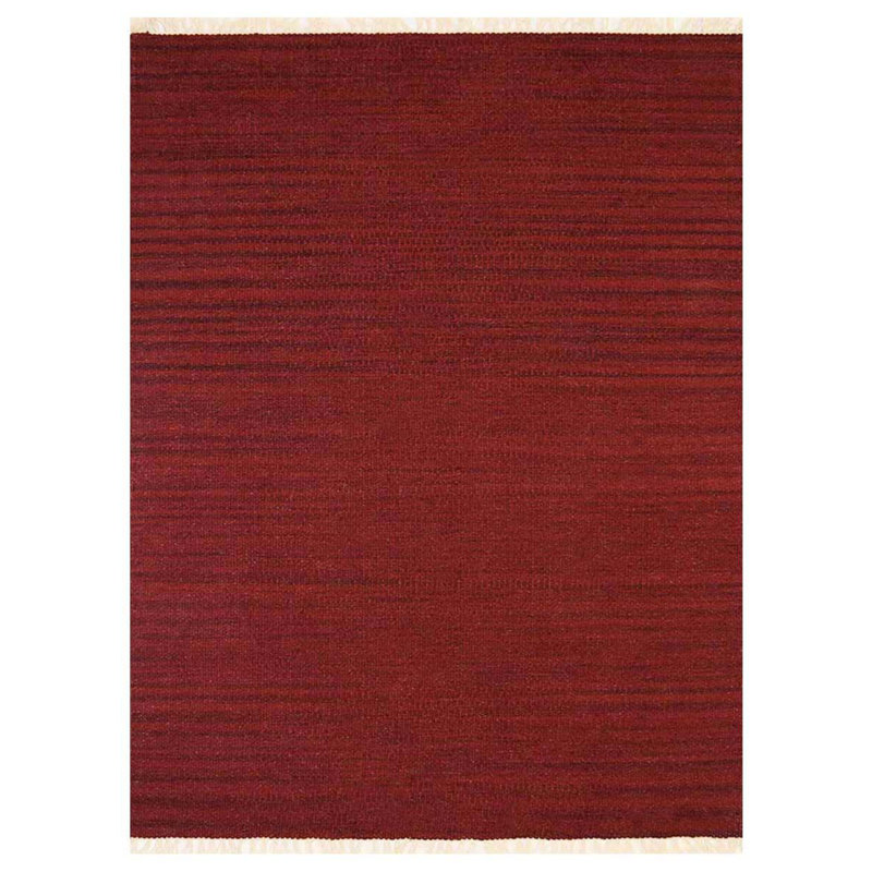 Alithea HAND WOVEN FLAT WEAVE KILIM WOOL ECO-FRIENDLY AREA RUGS - Rectangle | Burgundy Color | Solid Design | Area Rugs for living room, Bedroom