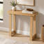 Console rectangulaire étroite de 91 cm (36 po) à placer derrière un canapé, style moderne en bois massif.
