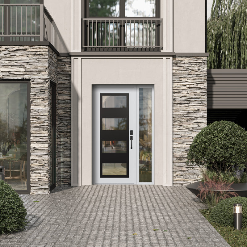 Porte d'entrée avant pré-montée Sidelite, Gauche, L 49,25 po x H 81,69 po, Clair