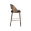 Tabouret de bar Dezirae - laiton antique - cuir noir anthracite-106888458-106888459