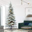 Utica Flocked Fir Slim Artificial Christmas Tree-2128915034