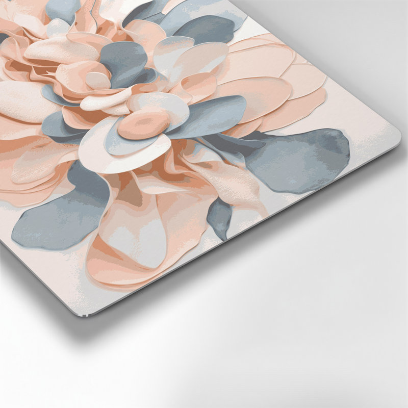 Abstrait aquarelle 33, art mural en métal beige, 11" H x 14" W