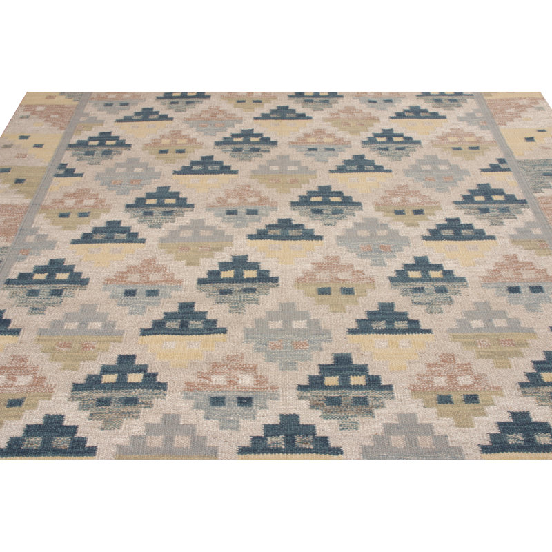 Scandinavian Wool Geometric Area Rug, Rectangle 12' x 16'