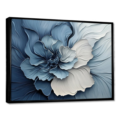 «Blue White Coastal Garden Of Flowers II - Abstract Botanicals», reproduction d'art mural