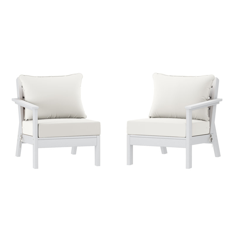 Ensemble de sièges profonds avec coussins, White, White