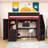 Wooden Gaming Loft Bed with LED Strip, Wardrobe, Stairs and Desk-1893204665