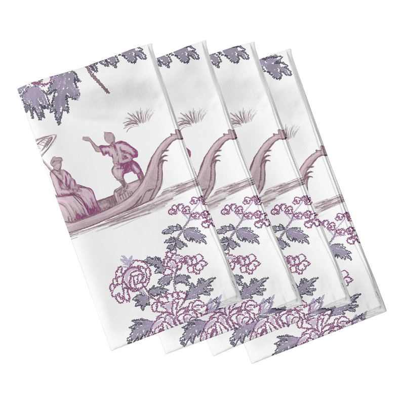 Daedalus Polyester Toile Square Napkin, Purple