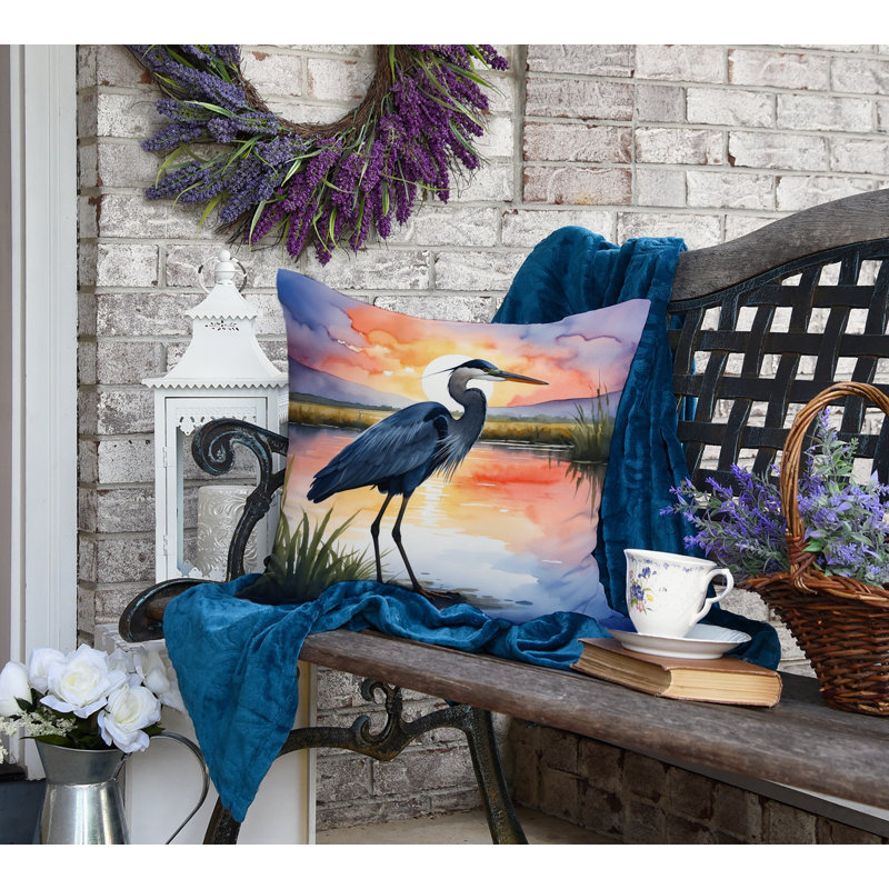 Coussin Blue Heron, Carré 18 po