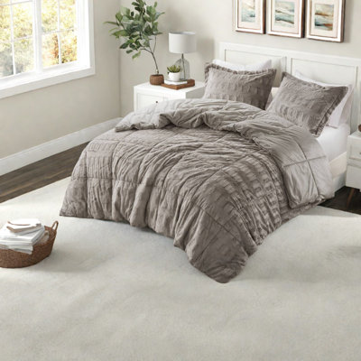 Ultra Soft Bedding Sets, Twin Faux Fur Gray Modern Comfort For Home