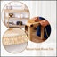 Console en bois fabriquée à la main avec garniture tissée à la main, tablettes de rangement à 3 niveaux, table d'entrée ovale avec pieds sculptés, table d'appoint rustique Coastal Farmhouse, table de canapé d'entrée de 49 pouces