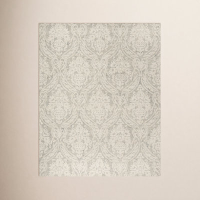 Rosemarie Gray Ivory Hand-Tufted Wool Rug