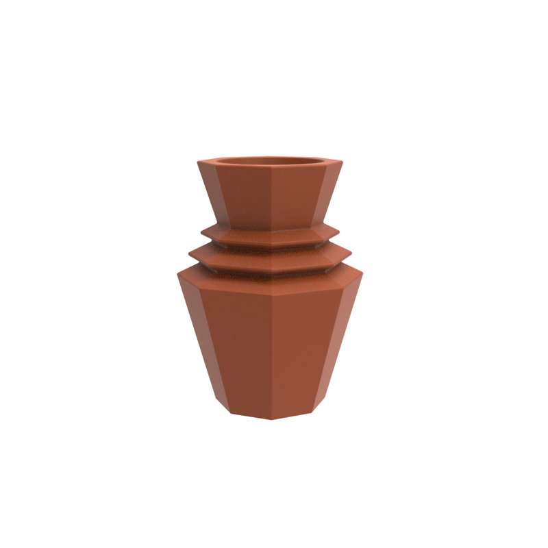 Origami - Hinoki Planter, Clay, 31.5" H x 20.25" W x 20.25" D