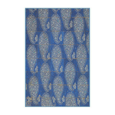 Tapis bleu/gris à tisser électrique