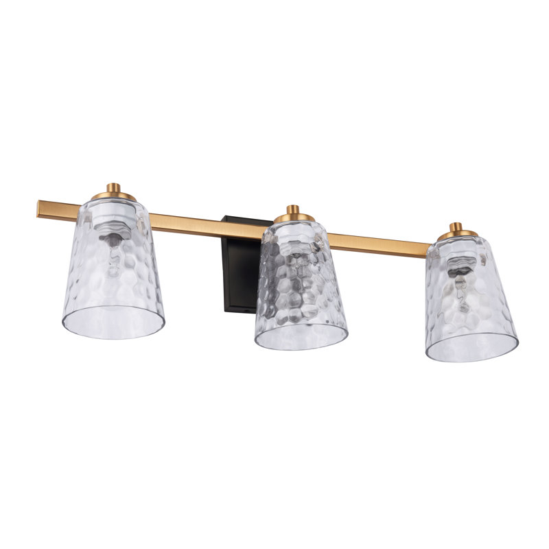Éclairage pour salle de bain 3 lumières Aimili, Or / noir