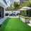 Tapis en gazon synthétique réaliste pour patio, pelouse, jardin et balcon, 0,8 po d'épaisseur