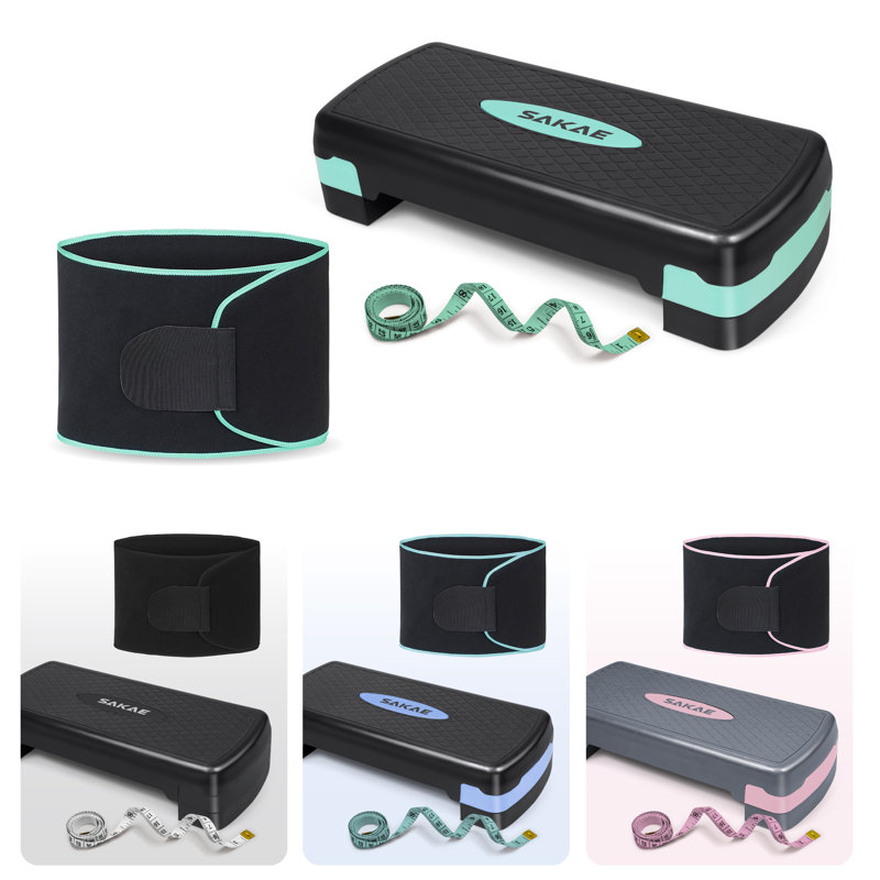 Ensemble de plateforme d'aérobie avec taille-bordure et ruban à mesurer, steppers d'exercice pour la gymnastique à domicile