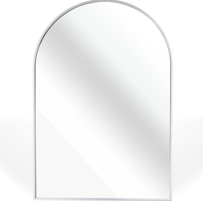 20X30 Inch Silver Arched Mirror For Bathroom Wall Grace, Hd Glass, - Rust Aluminum, Installation Tools Bathroom, High Definition 4Mm Shatterproof Protection