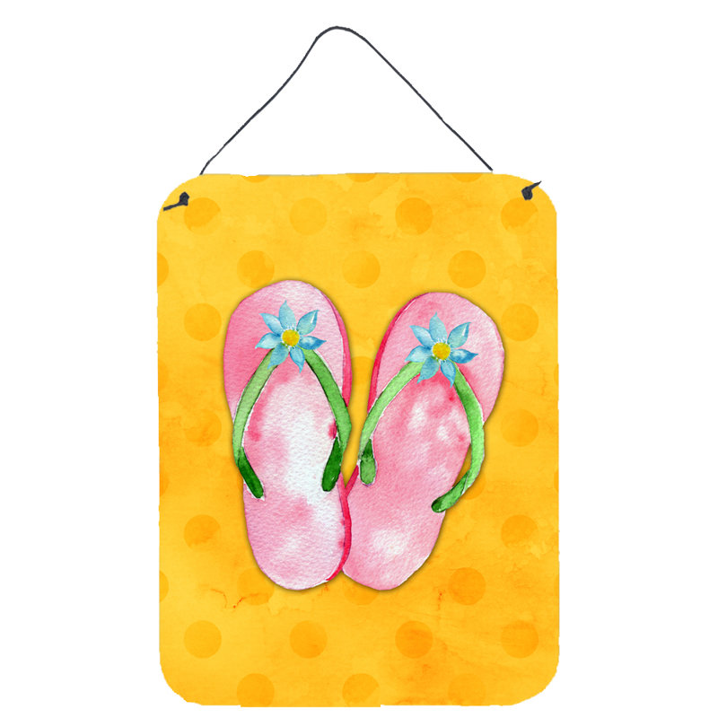 Polkadot Hanging Prints Wall Décor, Sandales, Jaune