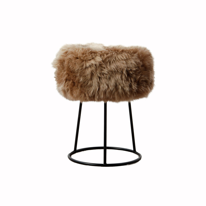 Ordaz Iron Accent Stool, Light Brown