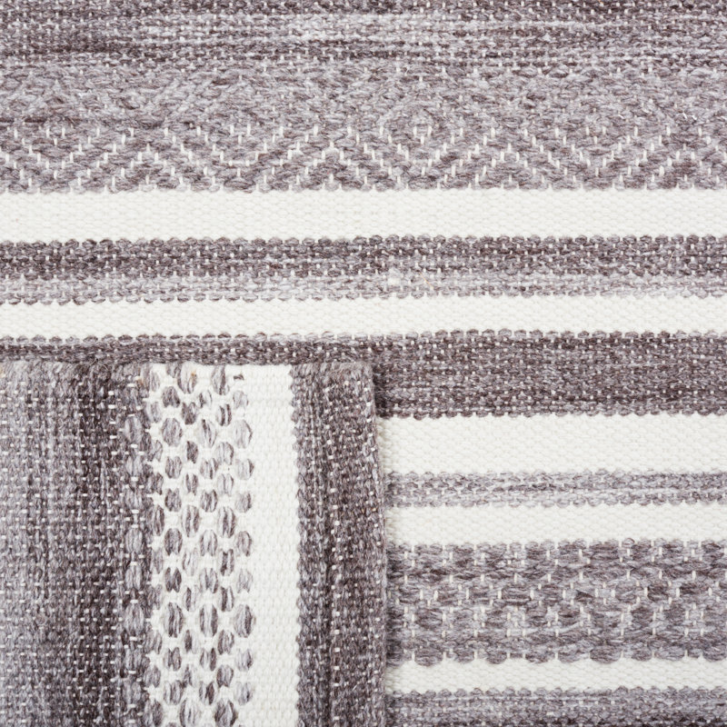 Arczi Striped Kilim Hand Woven Performance Striped Rug, Rectangle 5' x 8'