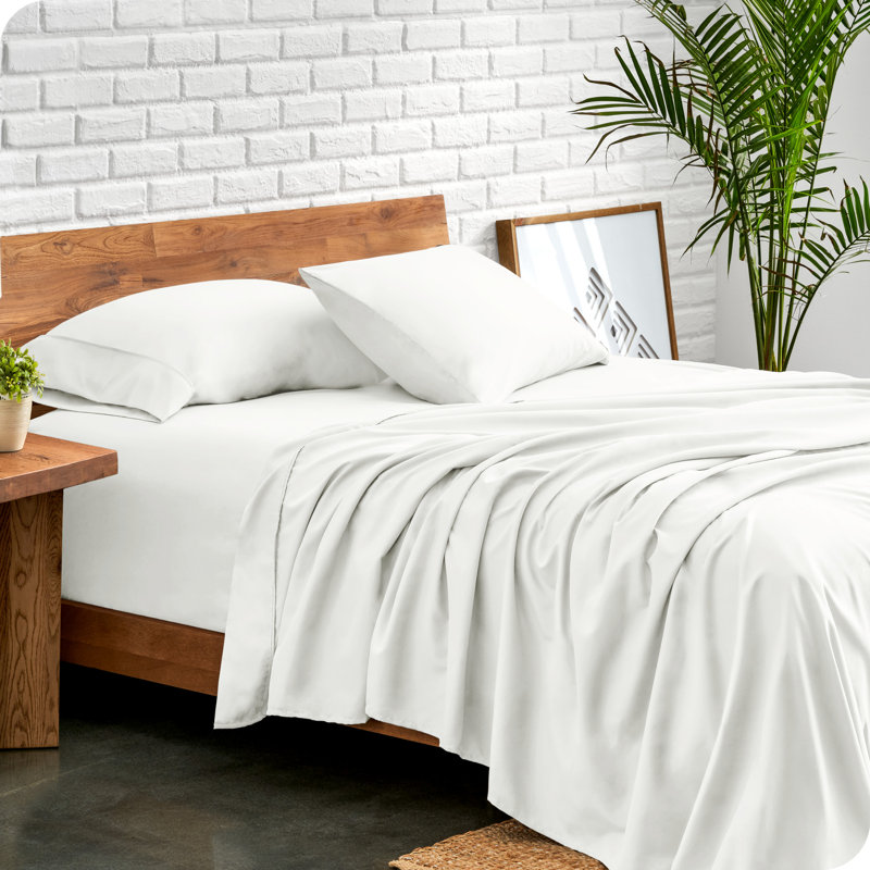 Ensemble de draps en microfibre Bare Home, Crème, Ensemble de draps pour lit double + un drap-housse