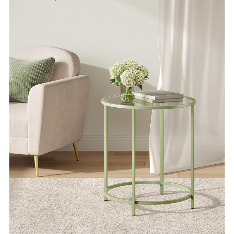 Deckland Glass Top End Table, Laurel Green, Transparent