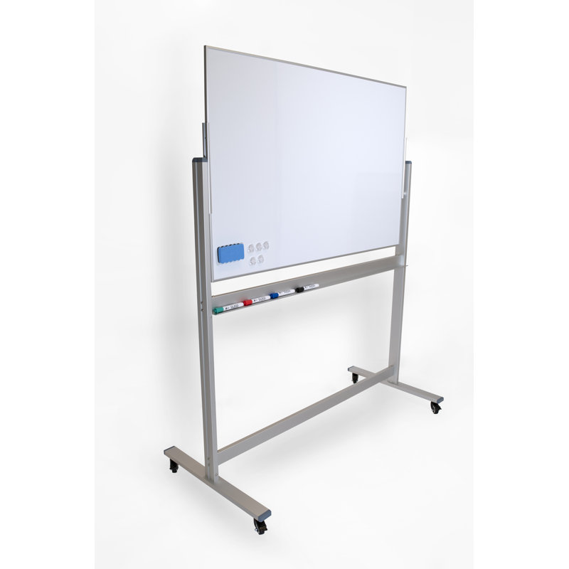 Freestanding Reversible Magnetic Whiteboard with Aluminum Frame
