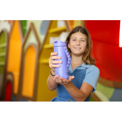 Bouteilles d'eau élémentaires 14 oz pour enfants en acier inoxydable avec couvercle en paille