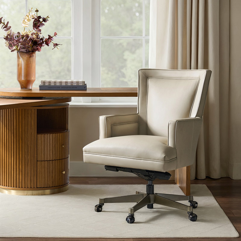Chaise de bureau Jacinto, Similicuir beige