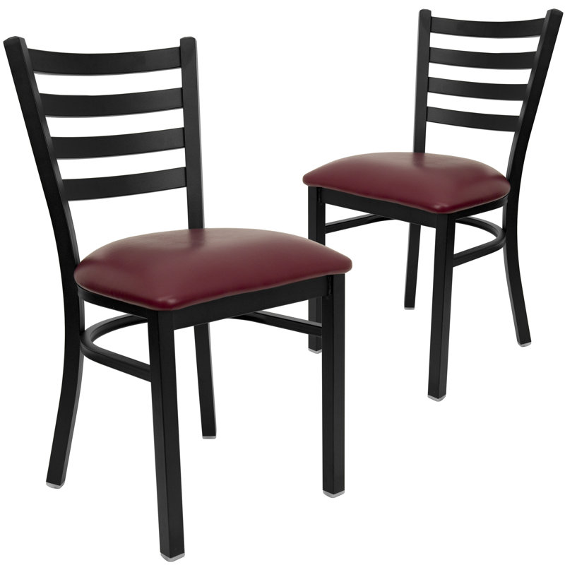 Chaise de restaurant en métal à dossier échelle Promercel Hercules de Prompton, 2, Noir, Noir