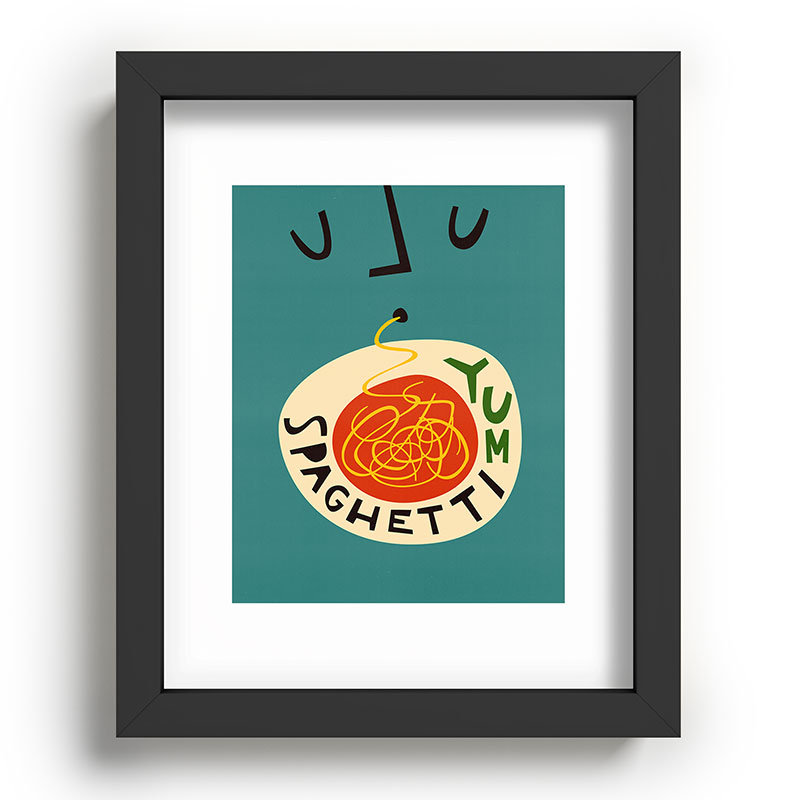 «Trinx Yum Spaghetti» par Mark Scott-Davies, reproduction d'art encadrée en érable, 24 po x 36 po, H 10 po x l 8 po