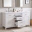 Meuble-lavabo double avec tiroirs et tablette réglable