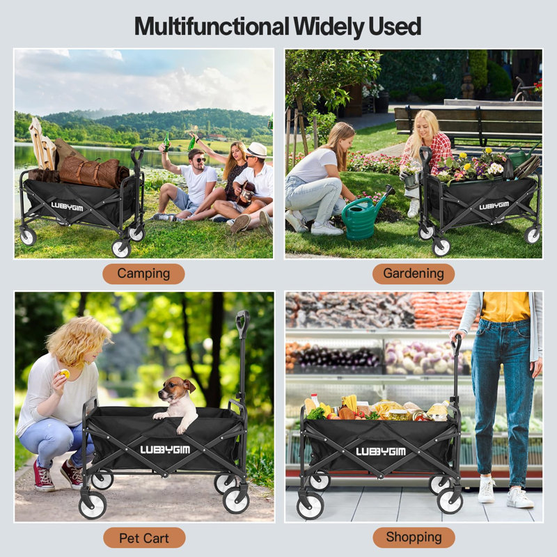 Heavy-Duty Folding Wagon Garden Carts