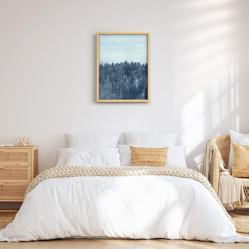 «Woodland Nursery Decor aérienne hiver pin forêt nature petit décor œuvre d'art moderne», Naturel, H 14 po x l 11 po