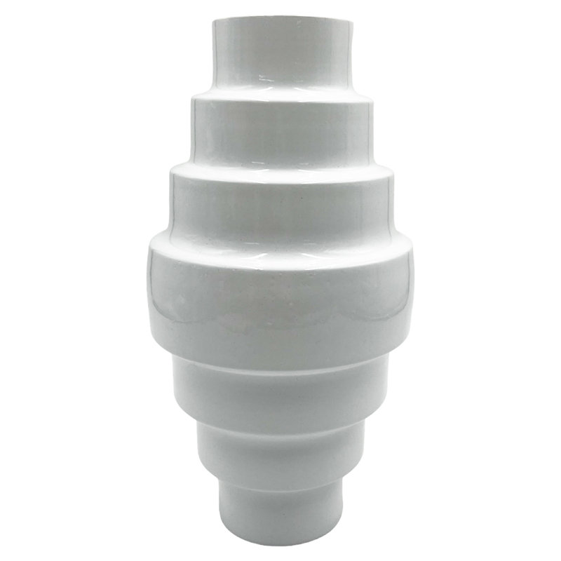 Decorative Handmade 12 inch Modern Flower Vase, White