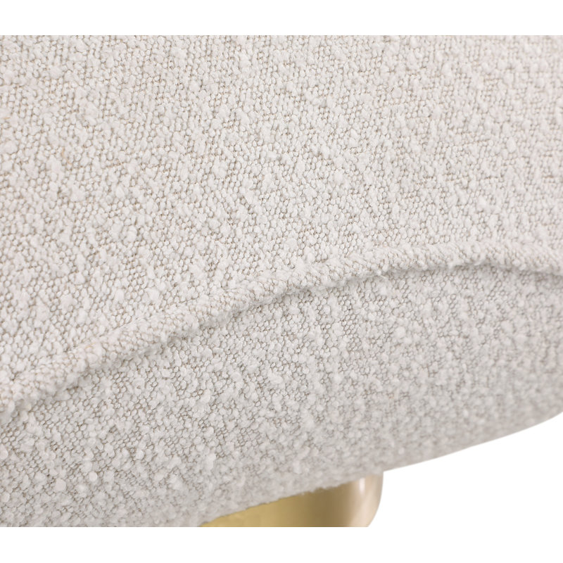 Iyden Upholstered Swivel Slipper Chair, Cream Boucle Fabric