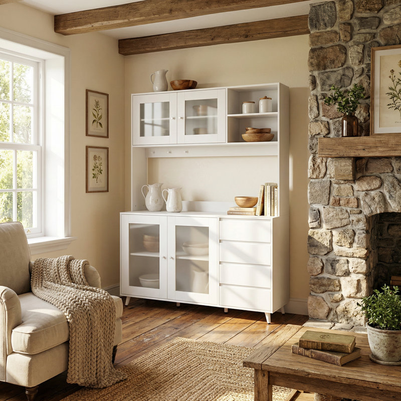 Dorilal 74.8'' Kitchen Pantry, White