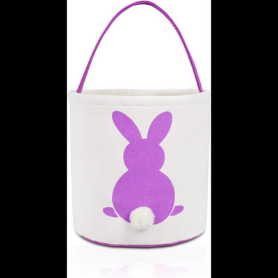 Panier de lapin de Pâques, sac de rangement pour lapin, chasse aux œufs de Pâques, rangement de bonbons (mauve)
