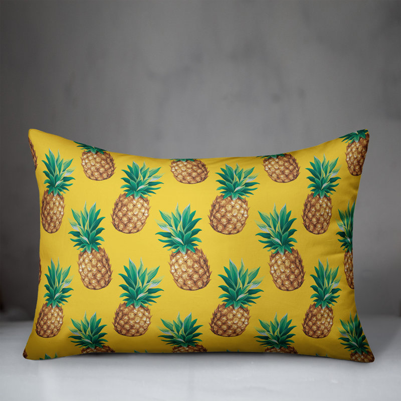  Coussin intérieur / extérieur Pineapple, Jaune / brun / vert