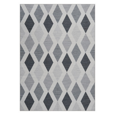 Tapis floral lavable Boho - antidérapant, tapis rétro résistant aux marques - doux pour le salon, la chambre - gris, 8 x 10 pi