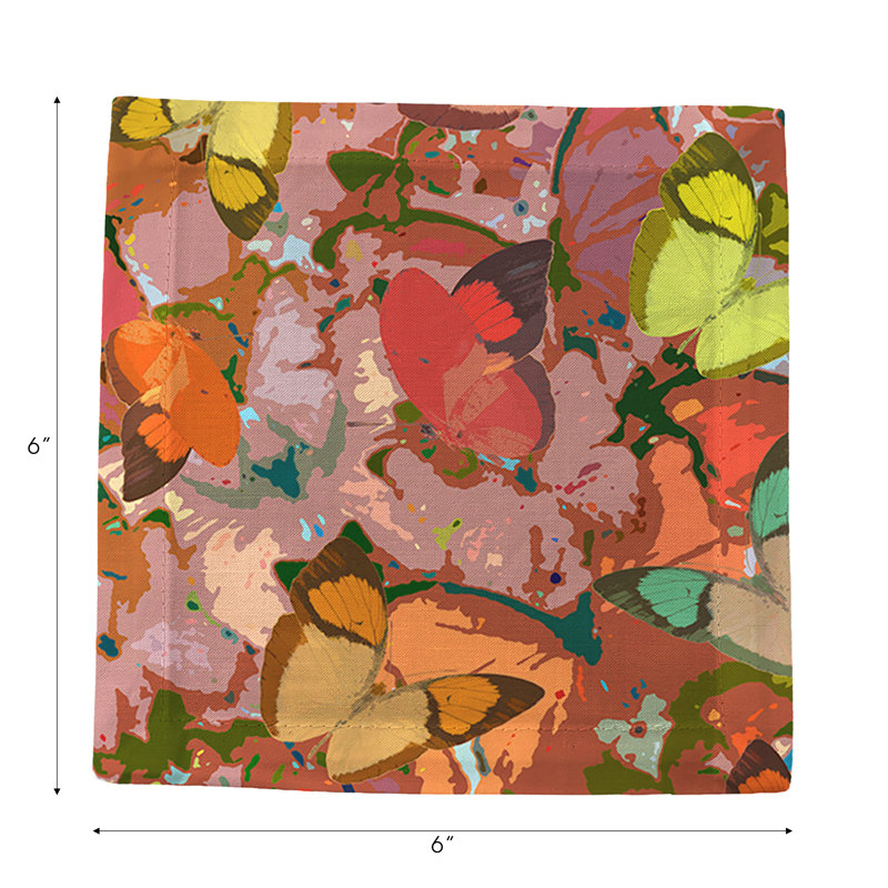 Mariposa Cotton Sateen Cocktail Napkins, Ochre