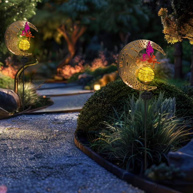 Hunayda Garden Solar Lights Decor,Moon Fairy Pathway Outdoor Stake Lights,Landscape Lights for Yard,Mother's Day Gift