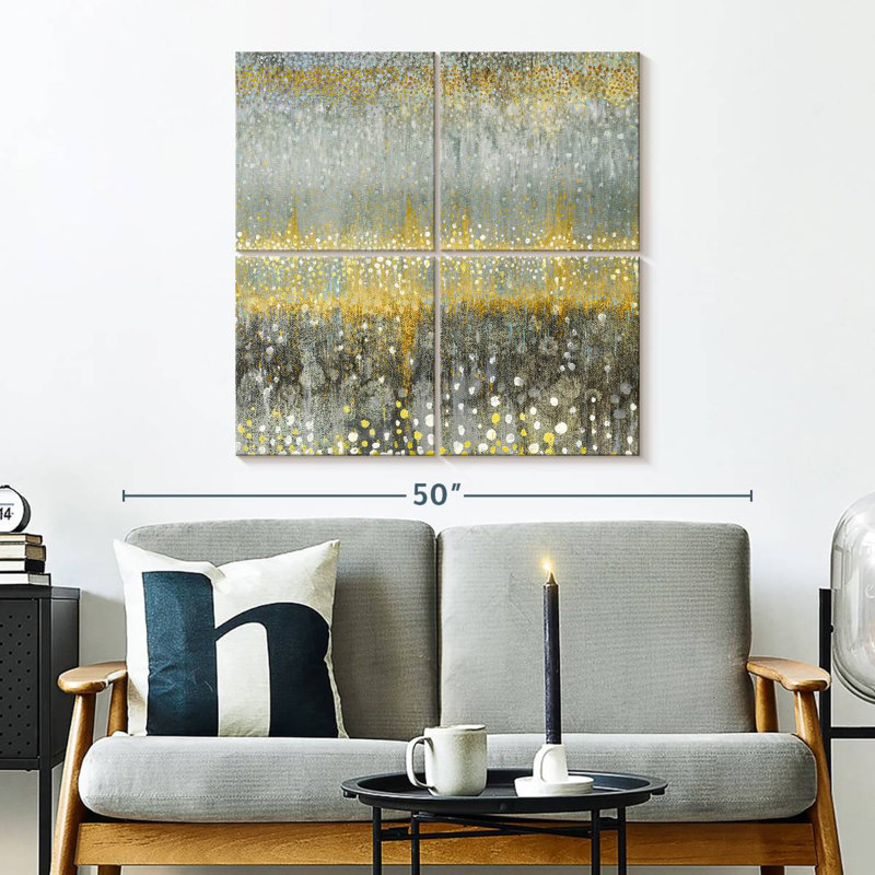 Rain Avery Yellow Gray, 32" H x 32" W